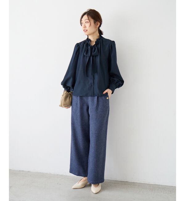  「フィブリルサテンボウタイブラウス」|シャツ・ブラウス|