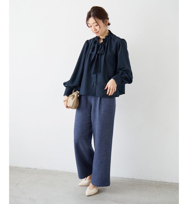  「フィブリルサテンボウタイブラウス」|シャツ・ブラウス|