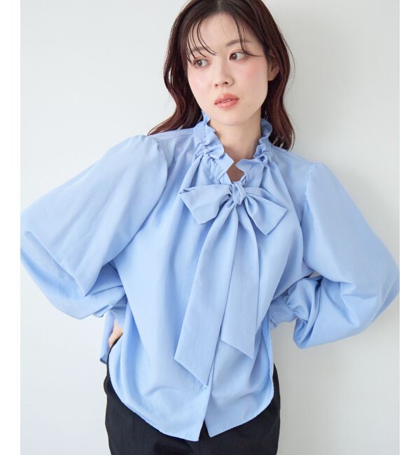 「フィブリルサテンボウタイブラウス」|シャツ・ブラウス|