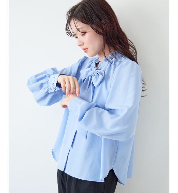  「フィブリルサテンボウタイブラウス」|シャツ・ブラウス|