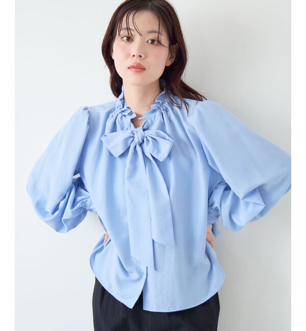  「フィブリルサテンボウタイブラウス」|シャツ・ブラウス|