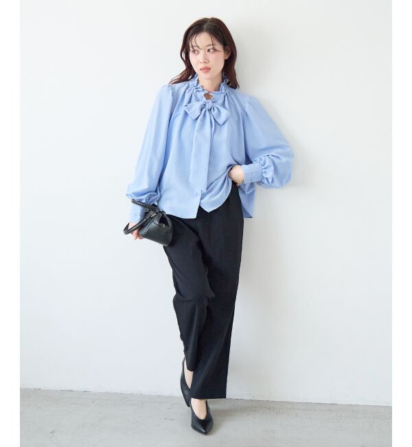  「フィブリルサテンボウタイブラウス」|シャツ・ブラウス|