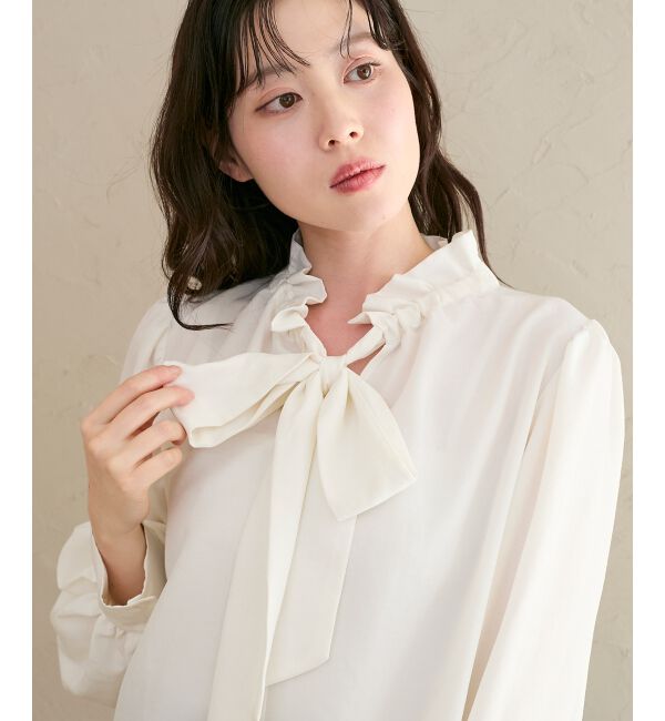  「フィブリルサテンボウタイブラウス」|シャツ・ブラウス|