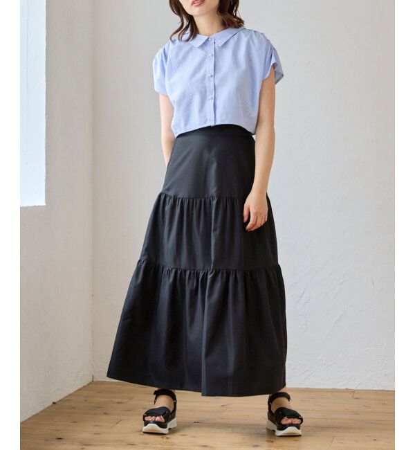 MAJESTICLEGON「パールボタンクロップドシャツ」|シャツ・ブラウス|