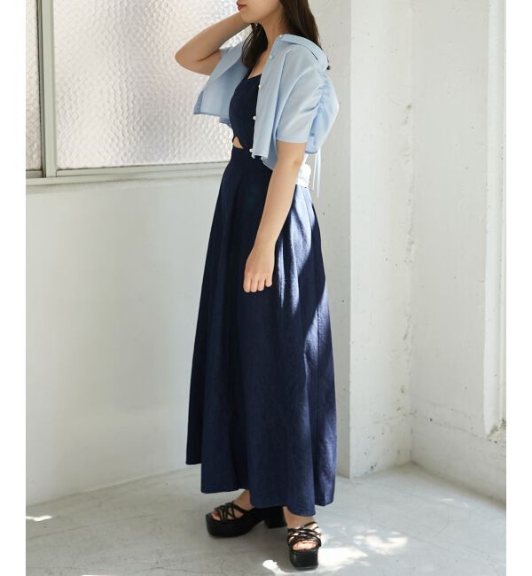 MAJESTICLEGON「パールボタンクロップドシャツ」|シャツ・ブラウス|