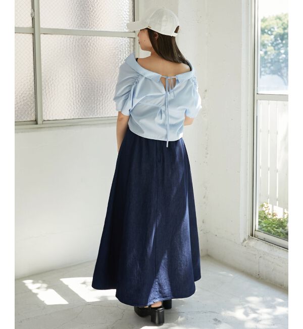 MAJESTICLEGON「パールボタンクロップドシャツ」|シャツ・ブラウス|