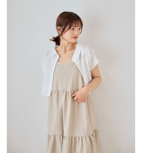 MAJESTICLEGON「パールボタンクロップドシャツ」|シャツ・ブラウス|