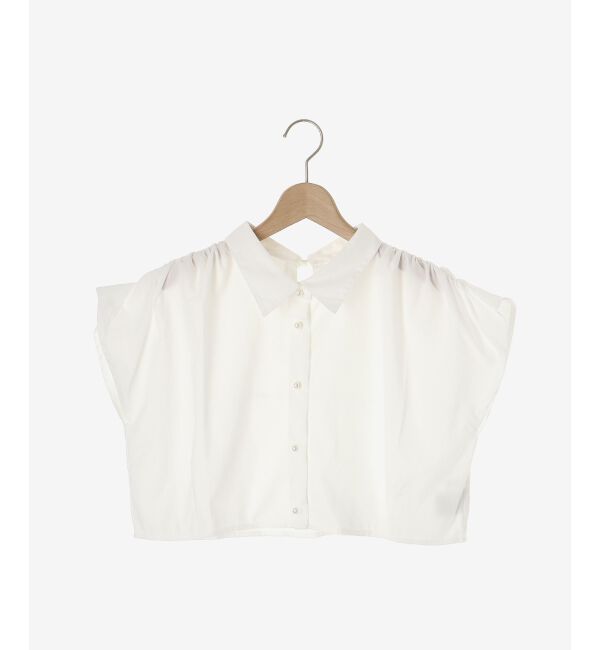MAJESTICLEGON「パールボタンクロップドシャツ」|シャツ・ブラウス|