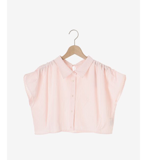 MAJESTICLEGON「パールボタンクロップドシャツ」|シャツ・ブラウス|