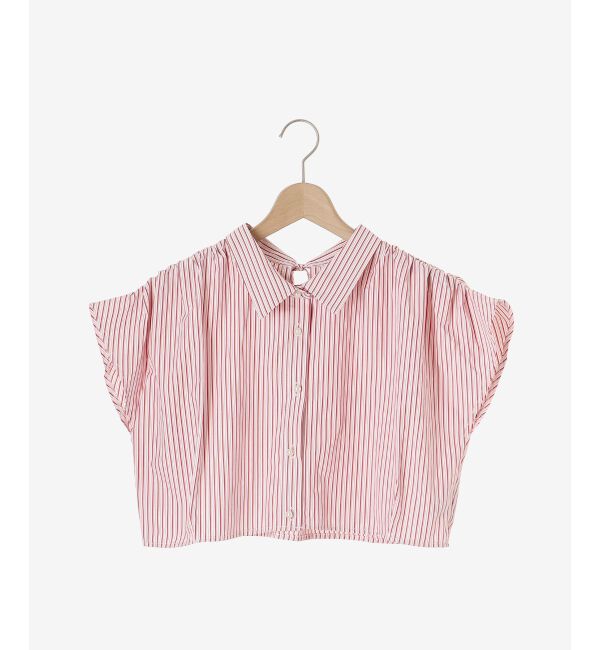 MAJESTICLEGON「パールボタンクロップドシャツ」|シャツ・ブラウス|