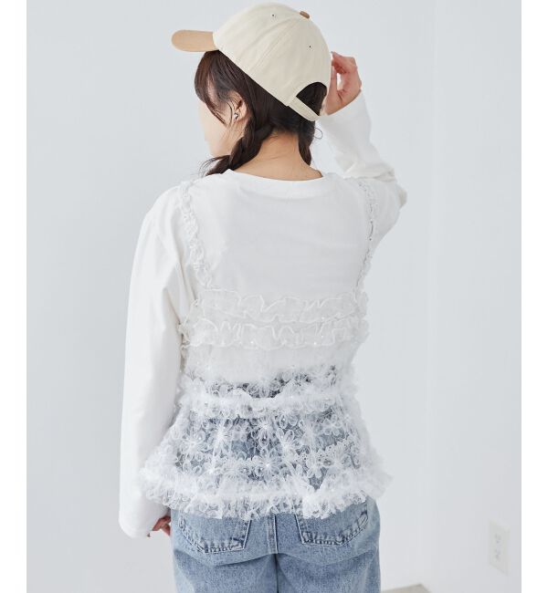 MAJESTICLEGON「フリルレースシアービスチェ」|キャミソール|