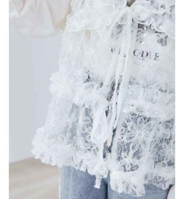 MAJESTICLEGON「フリルレースシアービスチェ」|キャミソール|