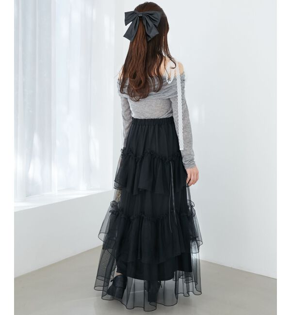  「レースリボン2wayオフショルトップス」|Tシャツ・カットソー|