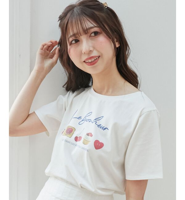  「スイートモチーフTシャツ」|Tシャツ・カットソー|ブルー柄