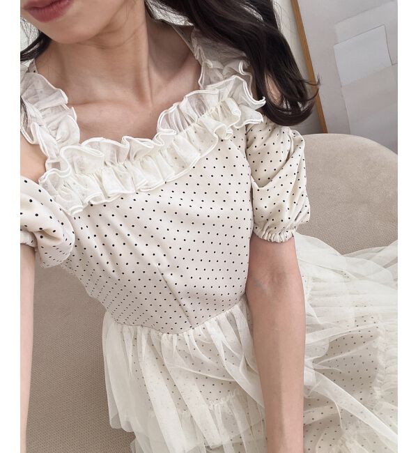  「スイートチュールティアードワンピース」|ワンピース|