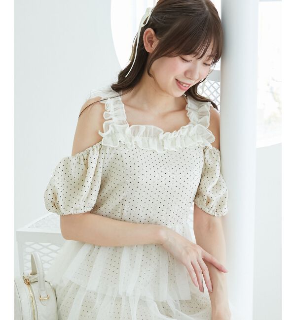  「スイートチュールティアードワンピース」|ワンピース|