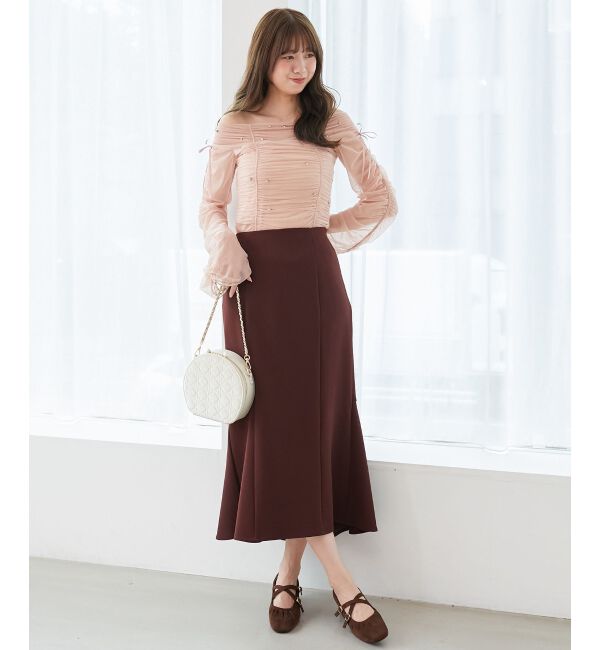  「キラキラビジューチュールトップス」|Tシャツ・カットソー|