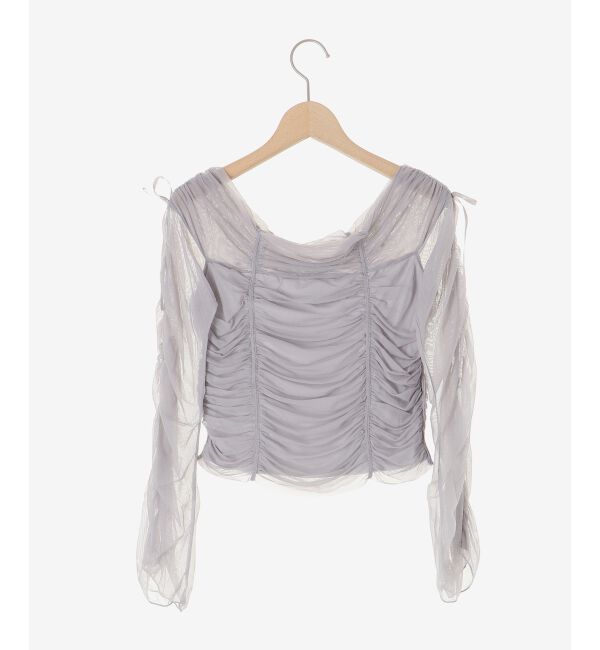  「キラキラビジューチュールトップス」|Tシャツ・カットソー|