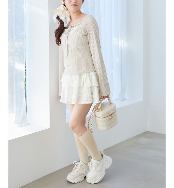  「リボンレイヤードライクトップス」|Tシャツ・カットソー|