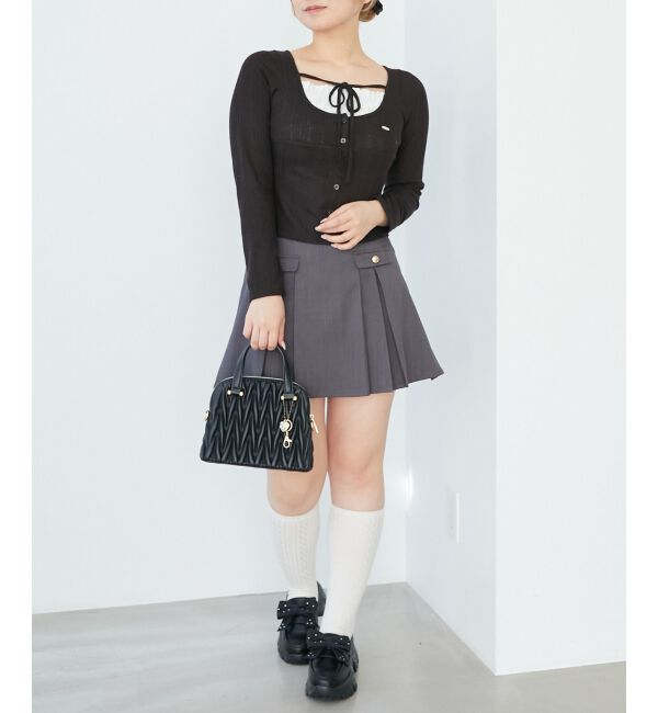  「リボンレイヤードライクトップス」|Tシャツ・カットソー|