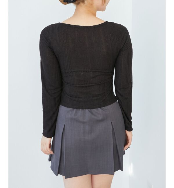  「リボンレイヤードライクトップス」|Tシャツ・カットソー|