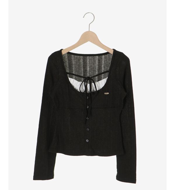  「リボンレイヤードライクトップス」|Tシャツ・カットソー|