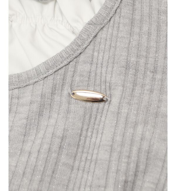  「リボンレイヤードライクトップス」|Tシャツ・カットソー|