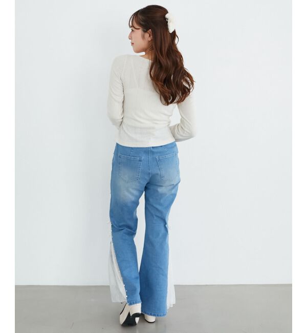  「リボンレイヤードライクトップス」|Tシャツ・カットソー|