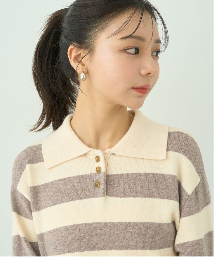 earth music&ecology「ラガーニット」|ニット・セーター|