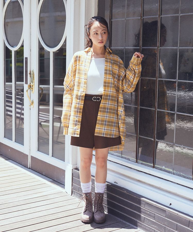 earth music&ecology「ベルト付きタブデザインショートパンツ」|その他|