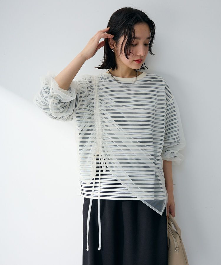 Green Parks「シャーリングチュールドッキングプルオーバー」|Tシャツ・カットソー|