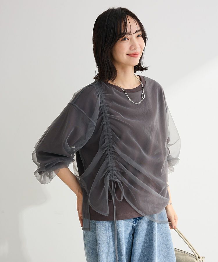 Green Parks「シャーリングチュールドッキングプルオーバー」|Tシャツ・カットソー|