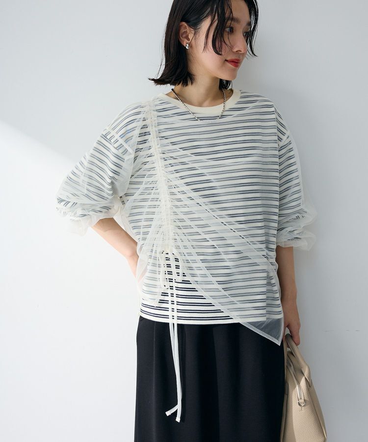 Green Parks「シャーリングチュールドッキングプルオーバー」|Tシャツ・カットソー|