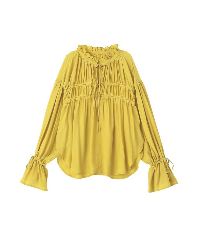 Editt by YECCA VECCA「シャーリングギャザーリボンブラウス」|シャツ・ブラウス|