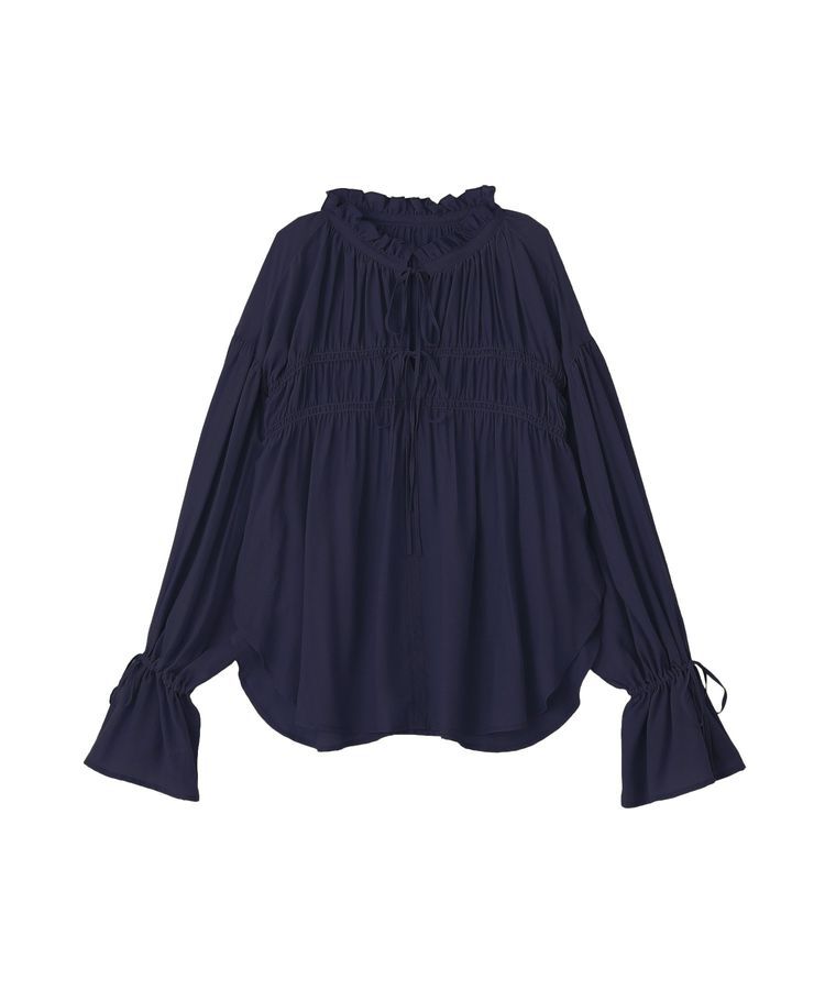 Editt by YECCA VECCA「シャーリングギャザーリボンブラウス」|シャツ・ブラウス|