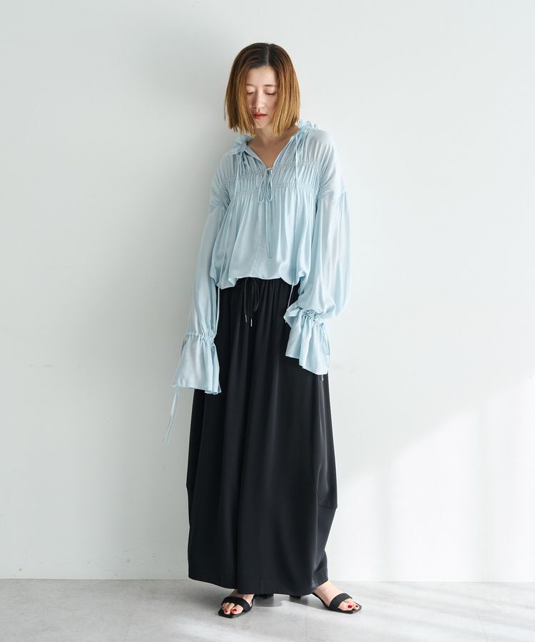 Editt by YECCA VECCA「シャーリングギャザーリボンブラウス」|シャツ・ブラウス|