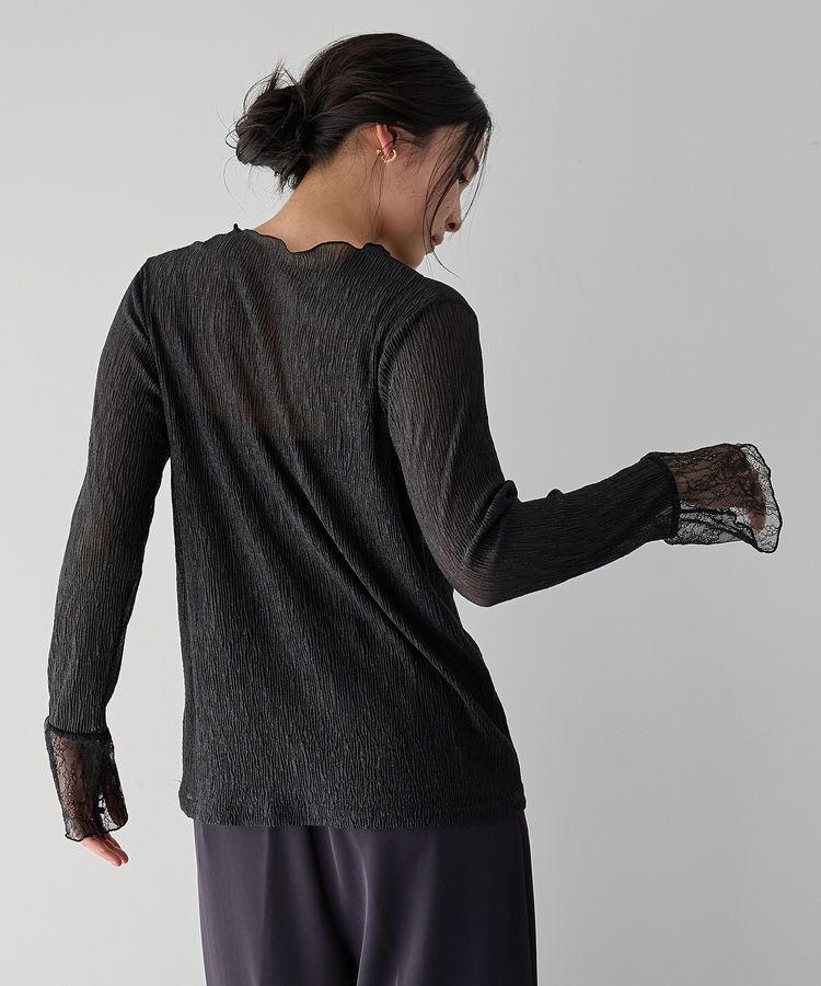 YECCA VECCA「袖レースシアートップス」|Tシャツ・カットソー|