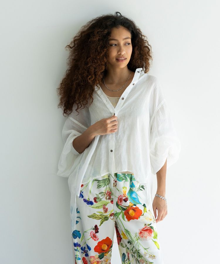 GARAGE OF GOOD CLOTHING「リネンギャザースリーブブラウス」|シャツ・ブラウス|