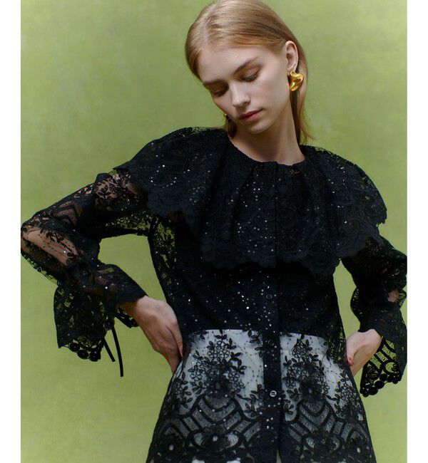 LOULOU WILLOUGHBY「【LOULOU WILLOUGHBY】チュール刺繍ブラウス」|シャツ・ブラウス|