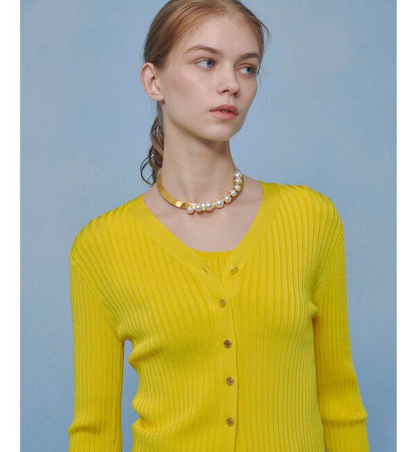 LOULOU WILLOUGHBY「【LOULOU WILLOUGHBY】ワイドリブヘムフリルカーディガン」|カーディガン|