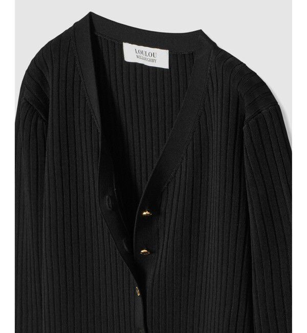 LOULOU WILLOUGHBY「【LOULOU WILLOUGHBY】ワイドリブヘムフリルカーディガン」|カーディガン|