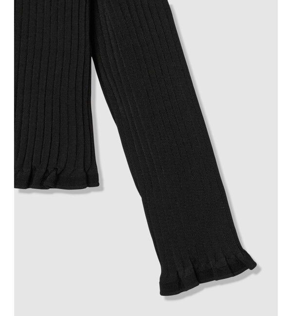 LOULOU WILLOUGHBY「【LOULOU WILLOUGHBY】ワイドリブヘムフリルカーディガン」|カーディガン|