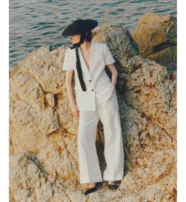 LOULOU WILLOUGHBY「【LOULOU WILLOUGHBY】リネン混ドットワイドパンツ」|チノ|