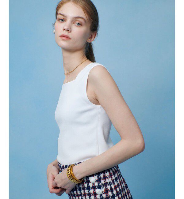 LOULOU WILLOUGHBY「【LOULOU WILLOUGHBY】スクエアタンクトップ」|タンクトップ|オフホワイト