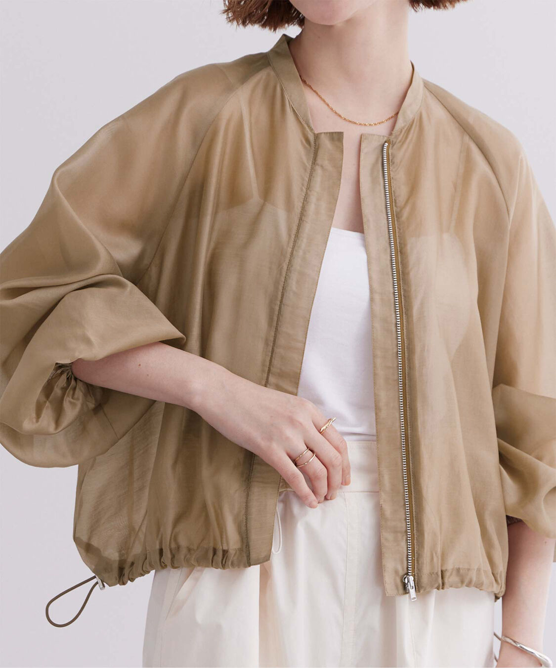 ur's「ドローストリングシアーブルゾン」|ブルゾン・スタジャン|