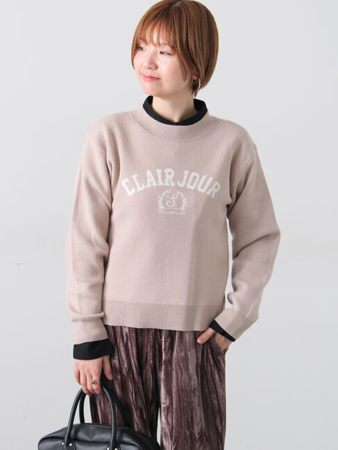 Lugnoncure「エンブレムロゴニット」|ニット・セーター|モカ