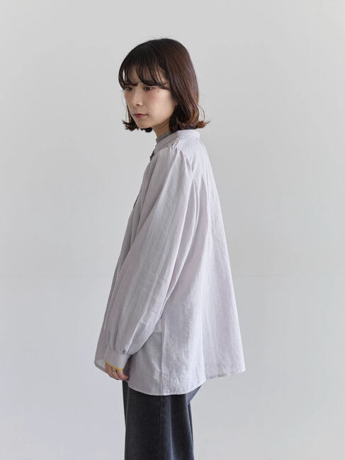 Samansa Mos2 blue「切替タックブラウス」|シャツ・ブラウス|