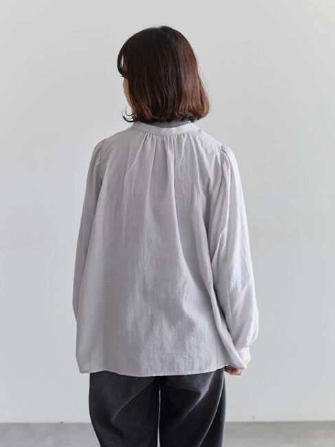 Samansa Mos2 blue「切替タックブラウス」|シャツ・ブラウス|