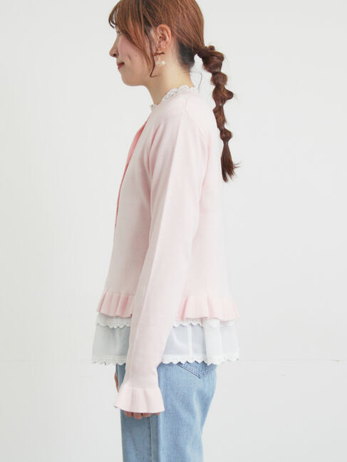 Samansa Mos2「フリルニットカーディガン」|カーディガン|