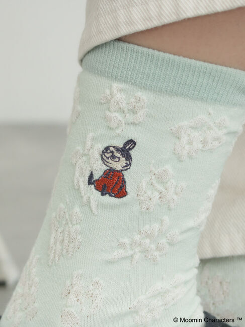 Samansa Mos2「【MOOMIN&times;SamansaMos2】リトルミイ刺繍花柄ソックス」|ソックス|ミント